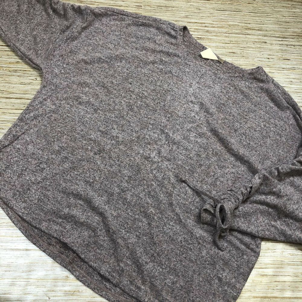 T-105~ Alkamy Womens super soft Pullover Sweater  PINK GREY Stretch Plus 2X